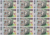 OPŁATEK NA TORT BANKNOTY PIENIĄDZE DEKORACJA 100 ZŁOTYCH