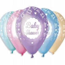Balony BABY SHOWER 30 cm x 5 szt Mix METALICZNE !