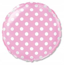 Balon foliowy Różowy w kropki Baby Shower 46cm