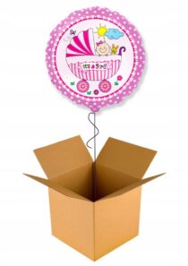 Balon NAPEŁNIONY Z HELEM NARODZINY DZIEWCZYNKI BABY SHOWER w Pudle