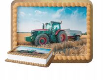 OPŁATEK NA TORT TRAKTOR CIĄGNIK 29X20 CM A4 GRUBY 0,6 mm+TEKST GRATIS