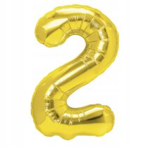 Balon foliowy CYFRA 2 ZŁOTA XXL 100 cm