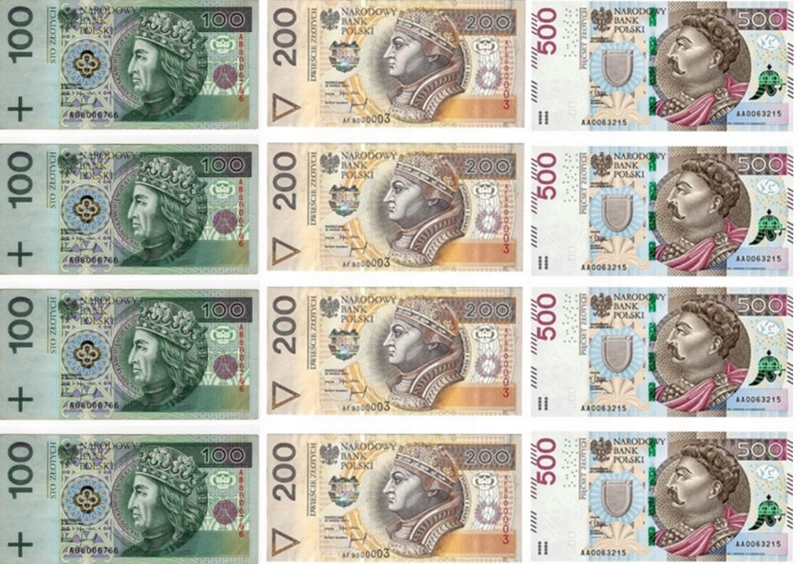 OPŁATEK NA TORT BANKNOTY 100,200,500 ZŁOTYCH PIENIĄDZE DEKORACJA