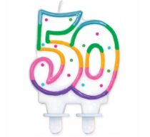 Świeczka 50 URODZINY NA TORT 50 LAT