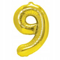 Balon foliowy CYFRA 9 ZŁOTA XXL 100 cm