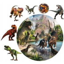 OPŁATEK NA TORT DINOZAURY 20 CM+POSTACIE+ GRATIS TEKST