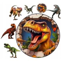 OPŁATEK NA TORT DINOZAURY 20 CM+POSTACIE+ GRATIS TEKST
