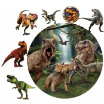 OPŁATEK NA TORT DINOZAURY 20 CM+POSTACIE+ GRATIS TEKST