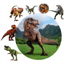 OPŁATEK NA TORT DINOZAURY 20 CM+POSTACIE+ GRATIS TEKST