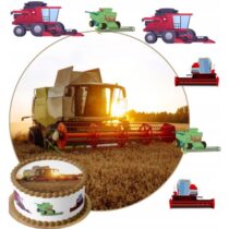OPŁATEK NA TORT KOMBAJN ROLNICZY 20 CM GRUBY 0,6 mm+POSTACIE+TEKST GRATIS