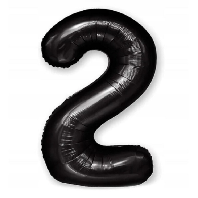 Balon foliowy CYFRA 2 Czarna XXL 100 cm