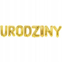 Balony Napis Balonowy Urodziny Złoty
