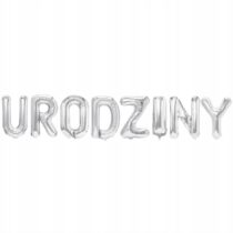 Balony Napis Balonowy Urodziny Srebrny