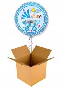 Balon NAPEŁNIONY Z HELEM NARODZINY CHŁOPCA BABY SHOWER w Pudle