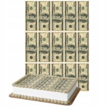 OPŁATEK NA TORT BANKNOTY DOLARY PIENIĄDZE DEKORACJA 15 SZTUK