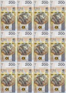 WYDRUK CUKROWY A4 BANKNOTY 200 ZŁOTYCH PIENIĄDZE OPŁATEK NA TORT